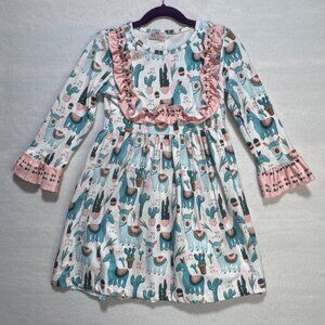 Girls Dress Size 5 Long Sleeves Pete&Lucy New With Tags Cactus Print